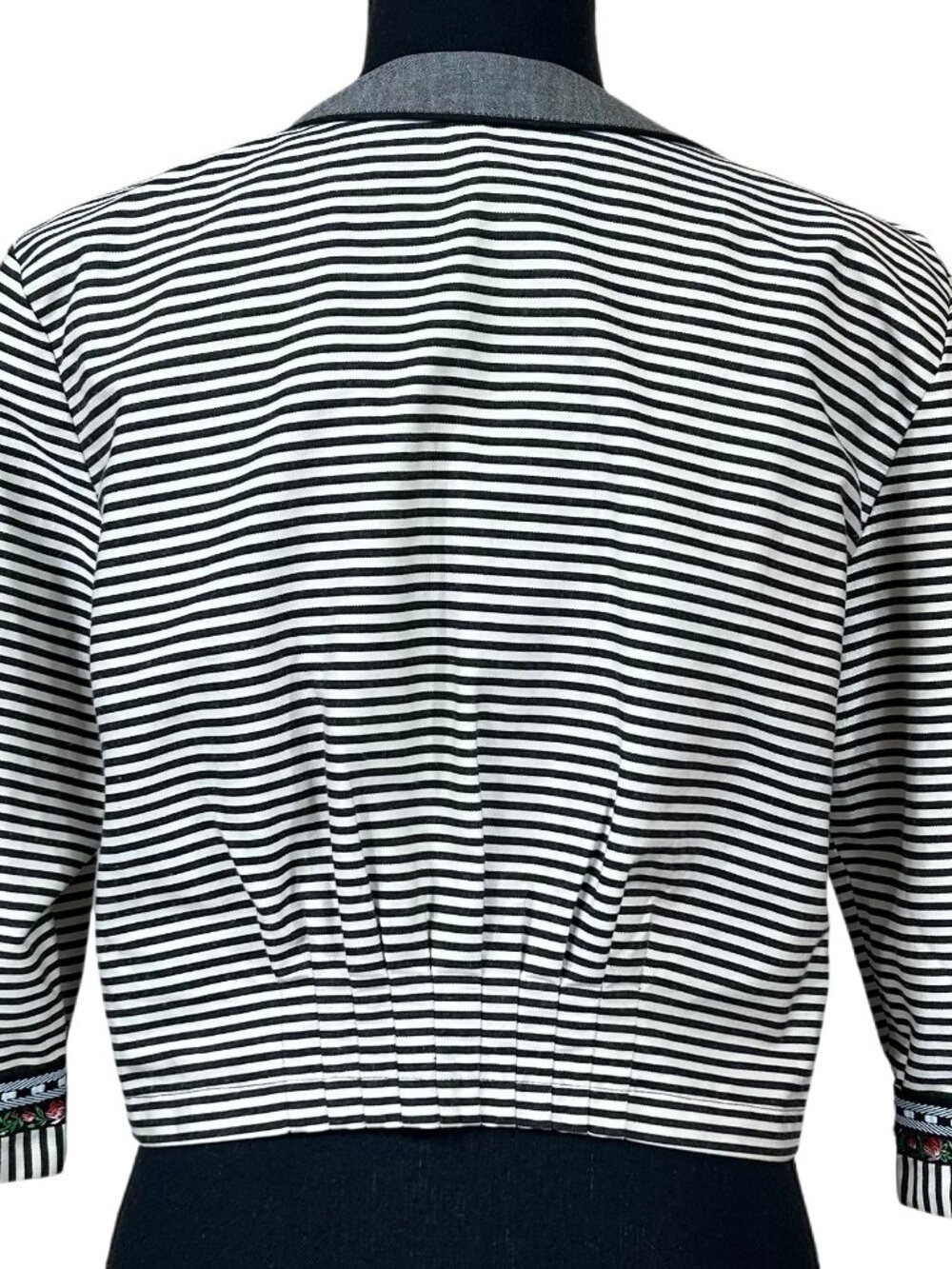 Ala Bonne Renommee Paris Art To Wear Striped Cropped Jacket Size S - Picture 3 of 11